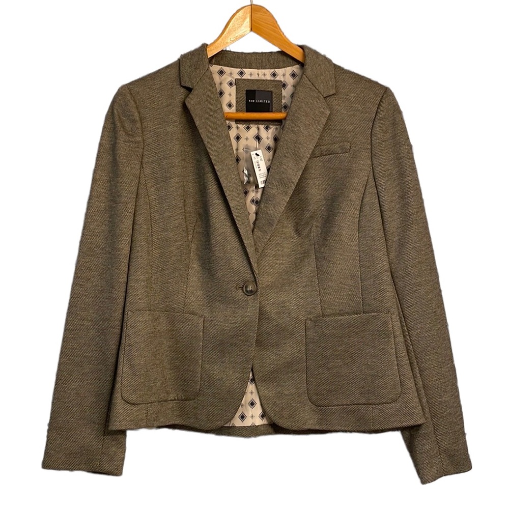 NWT Y2K The Limited Tan One Button Blazer Jacket
